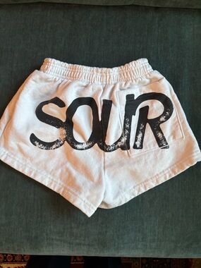 Olivia Rodrigo white SOUR shorts